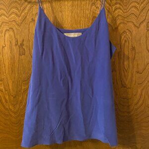 Everlane Silk Blue Crop Blouse, 100% Silk